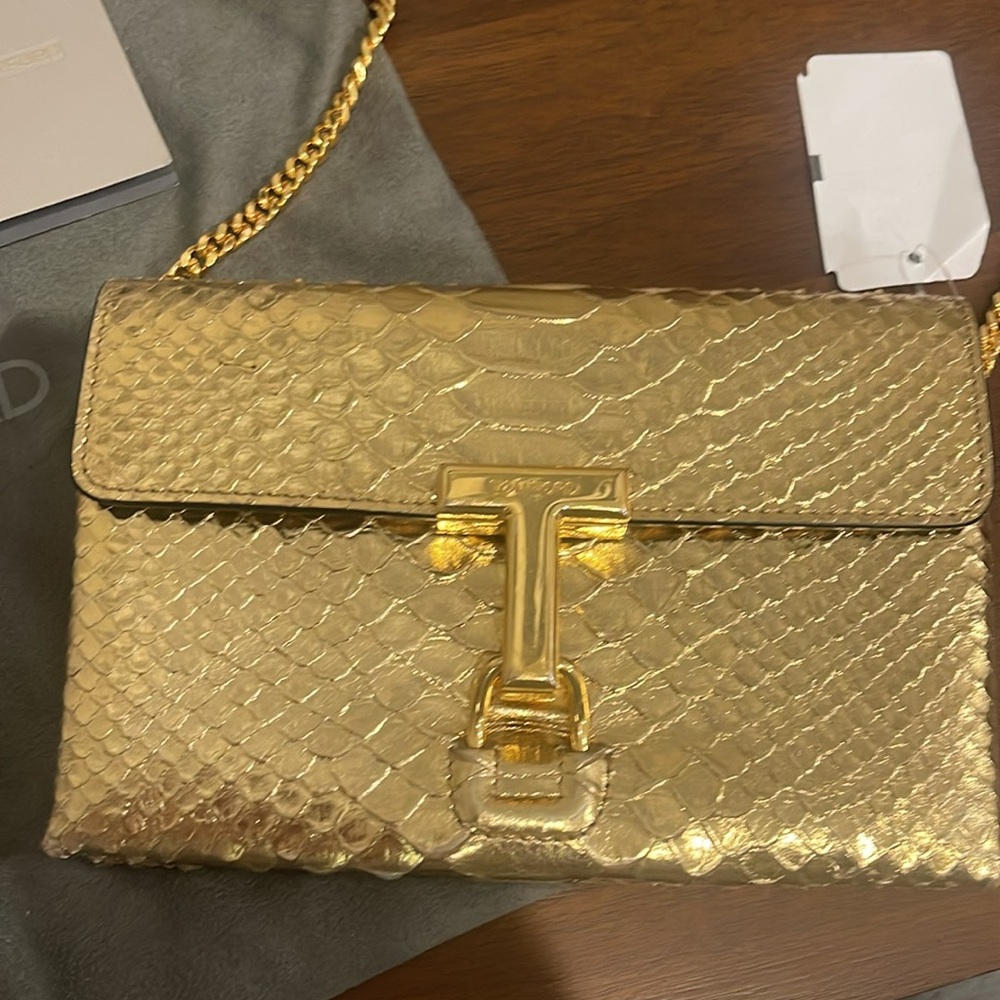$3000 Tom Ford Mini Monarch Gold Python - image 3